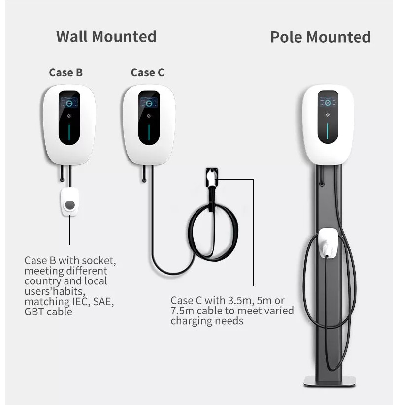 حار بيع Dc Ev محطة شحن Chademo Ccs 60kW شاحن سيارة كهربائي Ocpp Ev Dc شاحن سريع مع جهد إخراج 1000 فولت