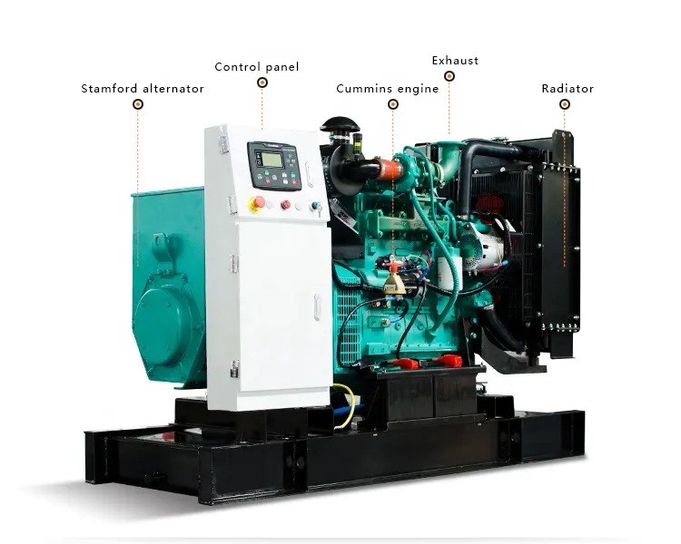 10kva 30kva 50kva 100kva مولد محرك متنقل ديزل 1500 دورة في الدقيقة / 1800 دورة في الدقيقة 3 مراحل 230 فولت 100kw ستامفورد المولد نوع بدون فرش