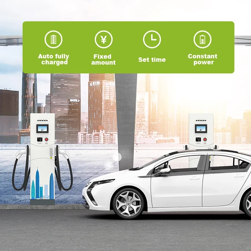 حار بيع Dc Ev محطة شحن Chademo Ccs 60kW شاحن سيارة كهربائي Ocpp Ev Dc شاحن سريع مع جهد إخراج 1000 فولت